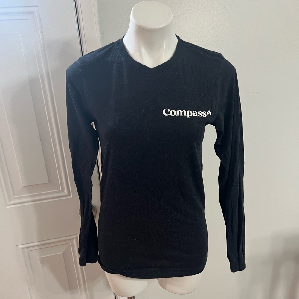 Women's Compass Black Long Sleeve Tee